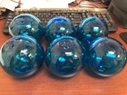 6 Pcs Light Blue Decorative Reproduction Blown Glass Float Fishing Buoy Ball 4 