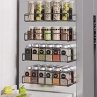 4pack Magnetic Spice Rack Organizer For Refrigerator Fridge Storage Shelf Holder