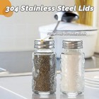 2 Pack Glass Salt And Pepper Shakers Set With 304 Stainless Steel Lid  Vintage
