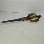 Antique 1800s German Victorian Sewing Embroidery Scissors Brass Handle W faces