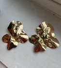 Big Gold Earrings Studs Vintage Style Metal Chunky Statement  Big Abstract Large