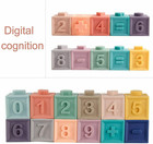 Mutilcolor Stacking Blocks Rubber Cube Bricks Toys For Toddler Baby 0-12 Months