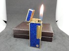 Vintage Dunhill Rolla Gas Lighter Lapis Lazuli Lacquer With Box