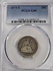 1875-s Seated Liberty Twenty-cent Piece Pcgs G06 San Francisco 20c