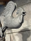 Vintage Rooster Weathervane Cast Iron Stand   Base Farm House 