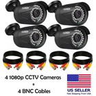 2 4 Pack Cctv Security Cameras 1080p Outdoor indoor With without Bnc Cables