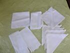 Linen Set Of 5 Napkins Scalloped  2 Tea Towels And 3 Extra Cloth Napkins - White