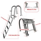 Boat 4 Step 316 Stainless Steel Folding Ladder Pontoon Yacht Telescopic Swimming