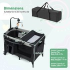 4-in-1 Baby Crib W adjustable Height Soft Mattress Portable Pack Play With Music