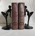 Frankart Art Deco Gloss Black Female  Nude With Frog  Bookends Sarsarill 1982