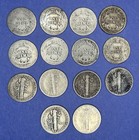 8 Barber   6 Mercury Dimes Mixed Lot Various Conditions And Dates 14 Dimes Total