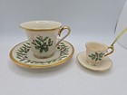 Lenox Fine China Demitasse Christmas Tea Cup   Saucer With Holly Berry  Ornament