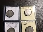 4 Newfoundland 20cent Pieces Different Dates  See Photos