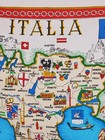 Unused Italia Map Tea Towel  Pure Cotton  From Italy  21  X 35   Free Shipping