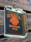 Vintage Shell Motor Oil Can Cutout Gasoline Americana Porcelain Pump Plate Sign