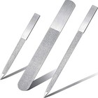 3pcs Metal Diamond Nail File Set Stainless Steel Double Sided Manicure