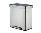 16 Gallon Stainless Steel Trash Can Dual Compartment Step On Garbage Bin New