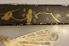 Antique Japanese Lacquer Fan Box 14 5  Long Repair Pieces Restoration Repurpose