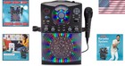 Karaoke System With Cdg  Bluetooth  And Led Lights - Black
