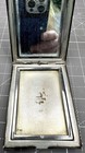 Antique Polish  875 Silver Compact Guilloche Case Mirror 110g Praw Astrzezone