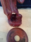 Antique Early Wood Hand Carved Asian Fisherman Chinese Statue