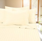 Fine 400 Thread Count 100  Cotton Sateen Bed Sheet Dobby Stripe