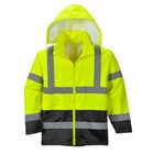 Portwest Uh443 Hi Vis Classic Waterproof Rain Jacket In Reflective Contrast Ansi