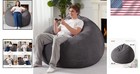 Premium Memory Foam Bean Bag Chair - Washable Grey Corduroy Teardrop Design