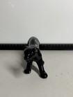 Vintage Black Panther Figurine Glossy Ceramic Mid Century Style Statue