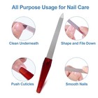 6 Pieces Stainless Steel Nail Files For Fingernails     Sharp Tip Manicure Kit Set