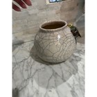 Vintage Majolica Style Crackle Glazed Planter Cachepot 3d Bird Studio Art W Flaw