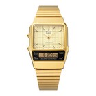 Casio Retro Vintage Analog Digital Gold Dial Gold Tone Unisex Watch Aq-800eg-9a