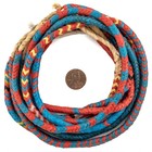 Vintage Coral   Turquoise Mixed Glass Snake Beads 6mm Ivory Coast African