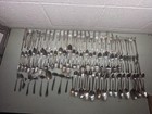 Lot 13  Lbs Vintage Flatware Spoons Crafting Silverware Stainless Rogers Serving