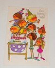 Unused Vintage Card  Birthday Party Invitation  Kids Hiding In A Cake 5 