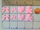 Lot Gingham Pink Hearts Bows Bears Baby Girl Announcements Cards Shower Favors