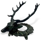 Bronze Stag Buck Deer Antlers Candle Bottle Ink Holder Rustic Cabin Hunt Read
