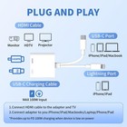 Usb-c And Lightning To Hdmi Adapter For Iphone Ipad Tv  mfi White