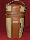 Vintage Mcm Safari Travel Bar Canvas Case With 2 Glass 7oz Flasks Camp Hike Euc 