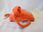 Vintage Itt Orange Table Desk Rotary Dial Telephone Phone