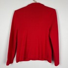 Talbots Red Sweater Blazer Jacket 100  Merino Wool Knit Large Preppy Academia