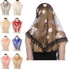 Fashion Lace Scarf Shawl Women Triangle Hijab Muslim Turban Wrap Stole Headscarf
