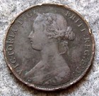 Nova Scotia Canadian Province Queen Victoria 1864 One Cent Minor Corrosion Dents