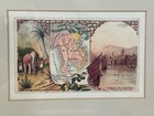 Antique    siam    Arbuckle Bros Miniature Map Colored Lithograph Framed