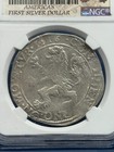 1616 Dutch Lion Daalder Silver Coin Ngc Genuine Ny Colonial Circulated