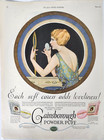 Gainsborough Powder Puff Woman Mirror Antique 1923 Ad Magazine Print Fashion