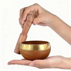 Nepalese Handcrafted Brass Meditation Singing Bowl And Ornament Bell S8a1