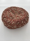 Vintage Traditional Prayer Cap Embroidered With Pearl Beads 