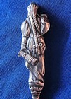 Sterling Antique Figural Lady Wine Cup Tankard Braids By Buckman   Shield Spoon