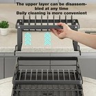 New Adjustable Dish Drying Rack W  Drainboard Kitchen Organizer Fast Shipping